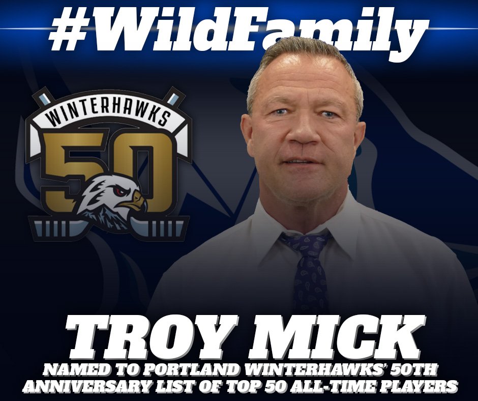 Mick Named to Portland Winterhawks' 50th Anniversary Top 50 Players List 2025 26 generic graphic troy mick portland top 50 in 50 years